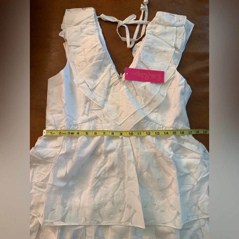 Lilly Pulitzer Ritamarie White Ruffle Tiered Mini Dress - Size 14 - MSRP$278 NWT - Picture 6 of 7